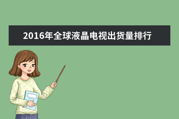 2016年全球液晶电视出货量排行