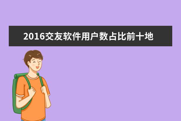 2016交友软件用户数占比前十地区排名