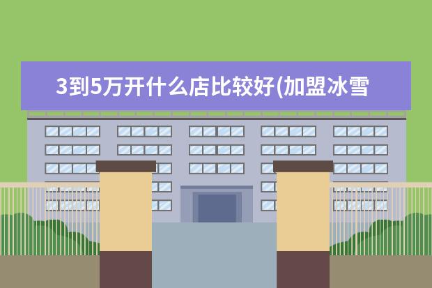 3到5万开什么店比较好(加盟冰雪蜜城大概多少钱)