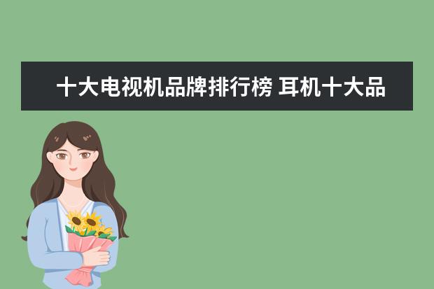 十大电视机品牌排行榜 耳机十大品牌排行榜