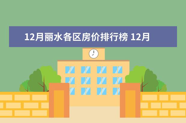 12月丽水各区房价排行榜 12月中国省会城市房价排行榜:房价最高的城市北京市