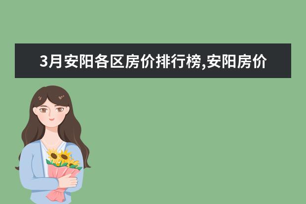 3月安阳各区房价排行榜,安阳房价便宜至2451元/㎡ 8月金华各区房价排行榜,8月金华浦江房价上涨0.43%