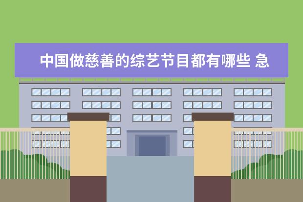 中国做慈善的综艺节目都有哪些 急!!!至上励合(还有张远独自)参加过哪些节目?要所有...
