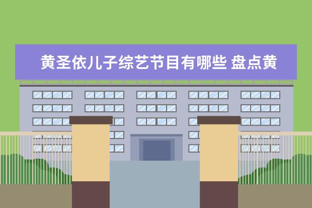 黄圣依儿子综艺节目有哪些 盘点黄圣依综艺节目叫什么,【在线观看】免费百度云...