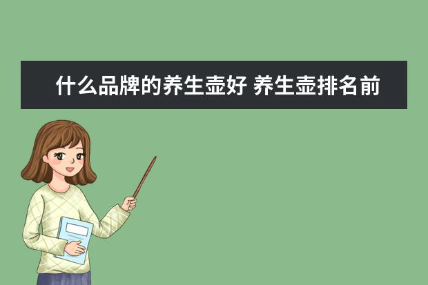 什么品牌的养生壶好 养生壶排名前十的品牌