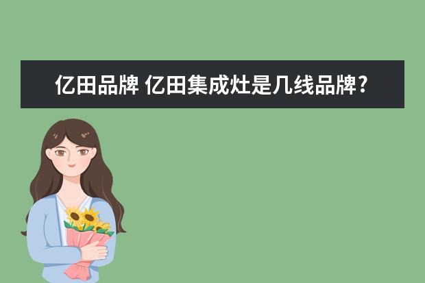 亿田品牌 亿田集成灶是几线品牌?