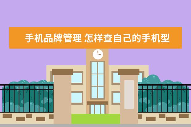 手机品牌管理 怎样查自己的手机型号品牌?