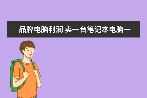 品牌电脑利润 卖一台笔记本电脑一般能有多少的利润可图?