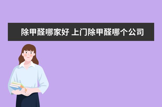 除甲醛哪家好 上门除甲醛哪个公司好