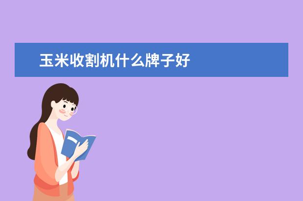 玉米收割机什么牌子好