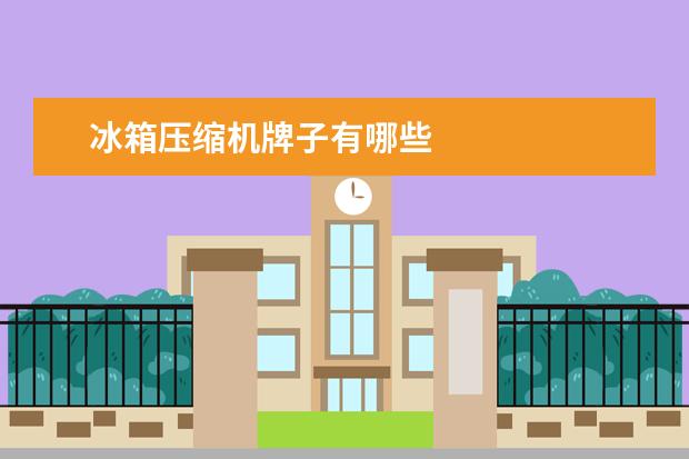 冰箱压缩机牌子有哪些
