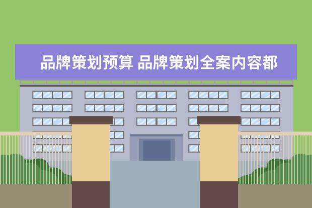 品牌策划预算 品牌策划全案内容都包括什么?