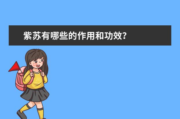 紫苏有哪些的作用和功效？
