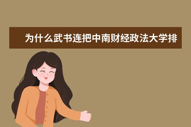 为什么武书连把中南财经政法大学排在财经类大学首位?