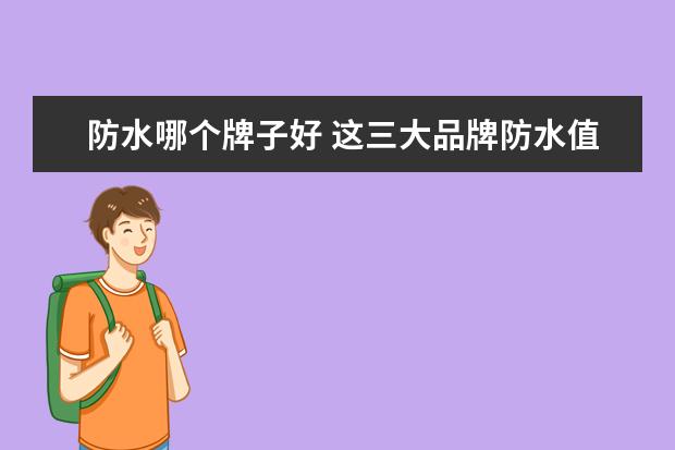防水哪个牌子好 这三大品牌防水值得信赖