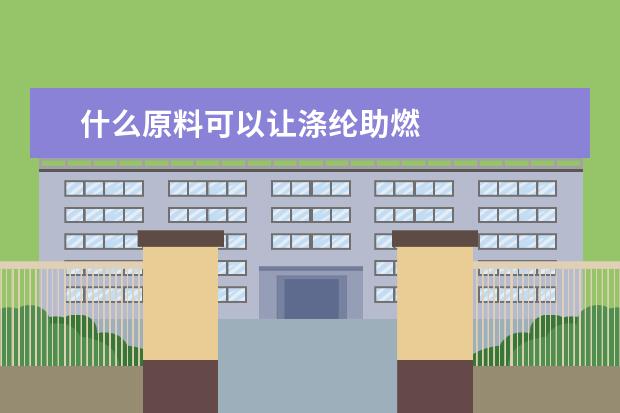 什么原料可以让涤纶助燃