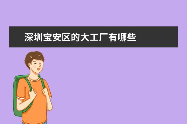 深圳宝安区的大工厂有哪些