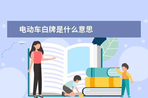 电动车白牌是什么意思