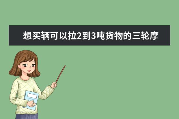 想买辆可以拉2到3吨货物的三轮摩托车，选什么牌子的好？