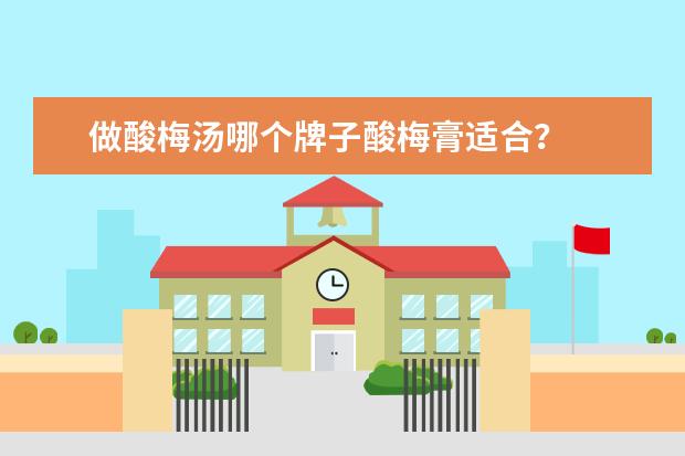 做酸梅汤哪个牌子酸梅膏适合？