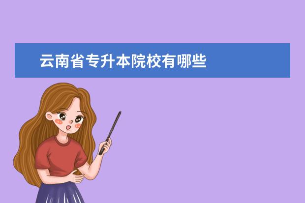 云南省专升本院校有哪些