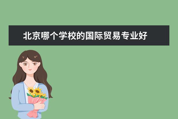 北京哪个学校的国际贸易专业好