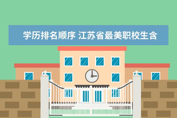 学历排名顺序 江苏省最美职校生含金量