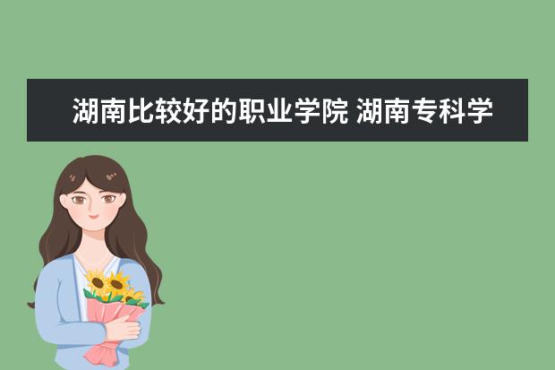 湖南比较好的职业学院 湖南专科学校排名榜